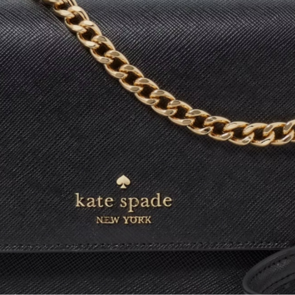 Kate Spade Madison Willow Mini Crossbody Black with Silver Chain NWT - Picture 7 of 14